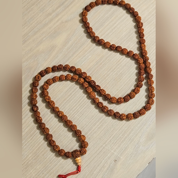 TRILOKA TRADITIONAL INDIAN MALAS PRAYER BEADS NECKLACE UNISEX MALA BEADS TASSELS - Picture 6 of 6